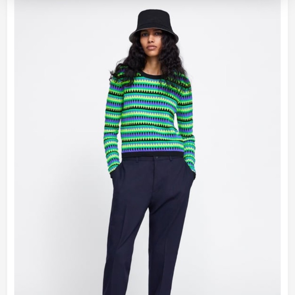 Zara multicolored neon shirt